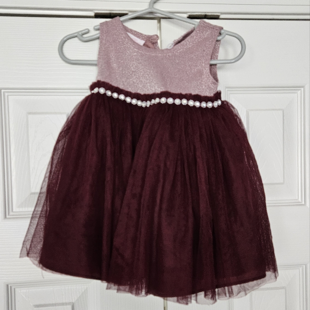 Burgundy princess dress for 12 month old